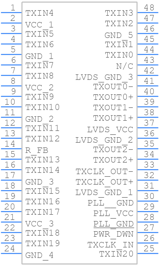 DS90C363BMT/NOPB - Texas Instruments - PCB symbol