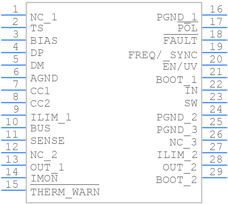 TPS25854QRPQRQ1 - Texas Instruments - PCB symbol