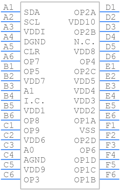 MAX5832GWX+ - Analog Devices - PCB symbol