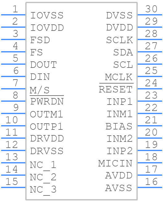 TLV320AIC14IDBT - Texas Instruments - PCB symbol