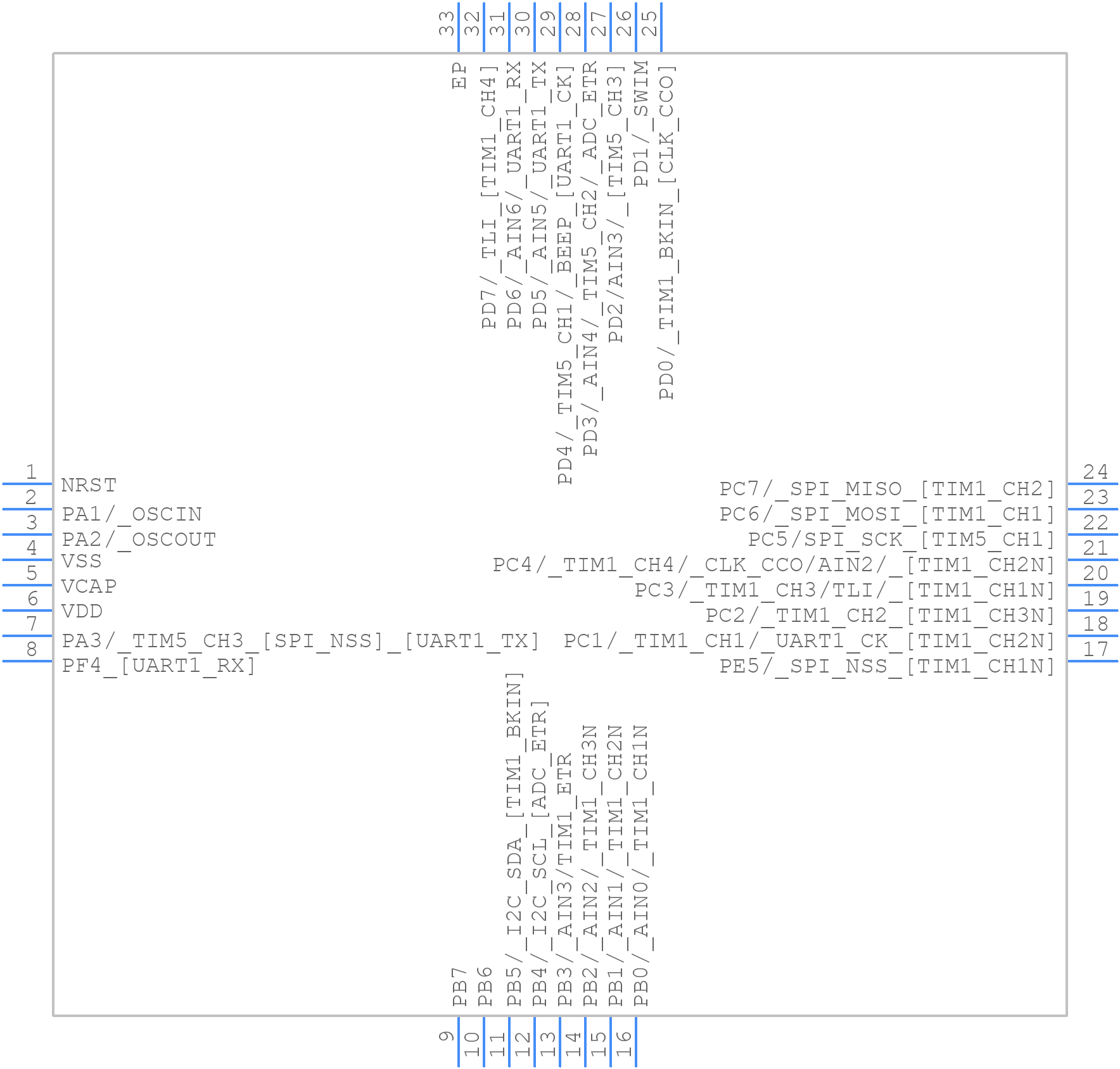 STM8S903K3U3 - STMicroelectronics - PCB symbol