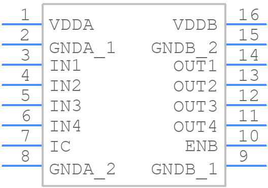 MAX14430CASE+T - Analog Devices - PCB symbol