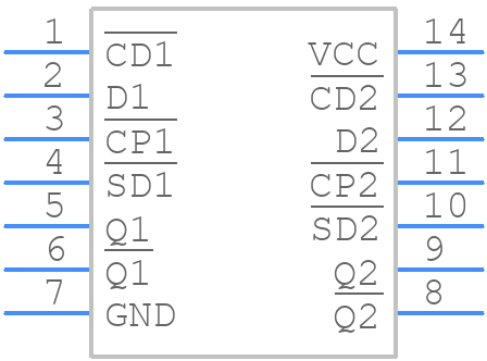 74FR1074PC - Rochester Electronics - PCB symbol