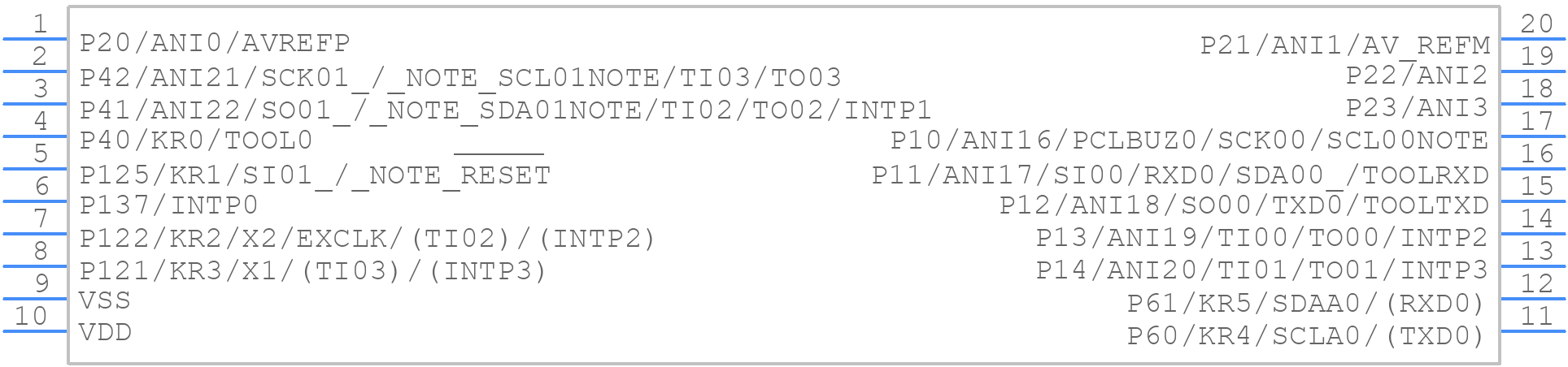 R5F1026ADSP#X0 - Renesas Electronics - PCB symbol