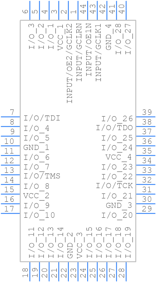 EPM7032AELC44-10 - Intel - PCB symbol