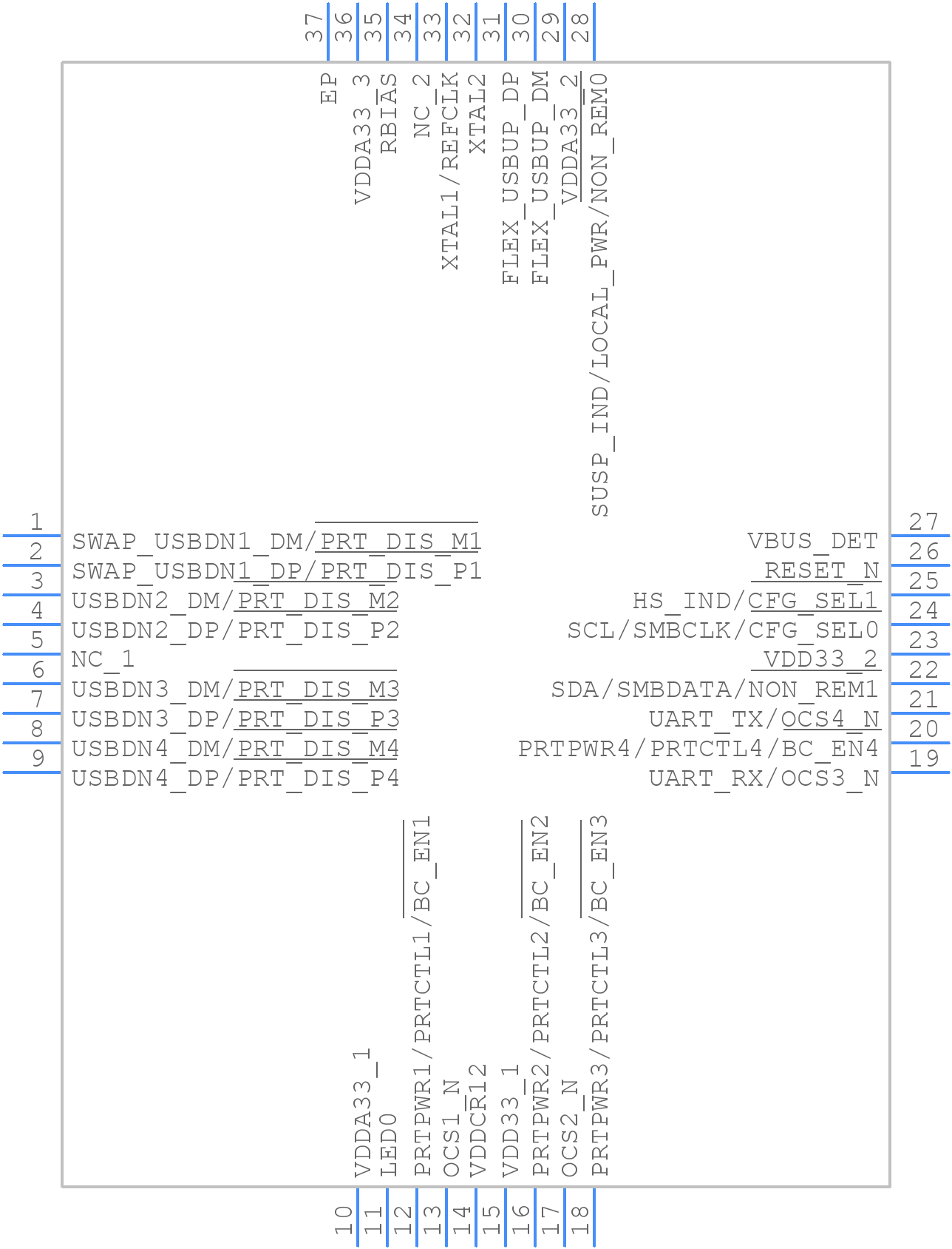 USB2534-1081AEN-TR - Microchip - PCB symbol