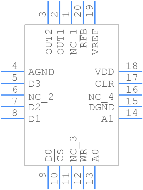 AD7542KPZ-REEL - Analog Devices - PCB symbol
