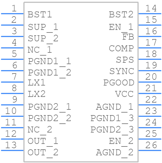MAX25240AFFF/VY+ - Analog Devices - PCB symbol