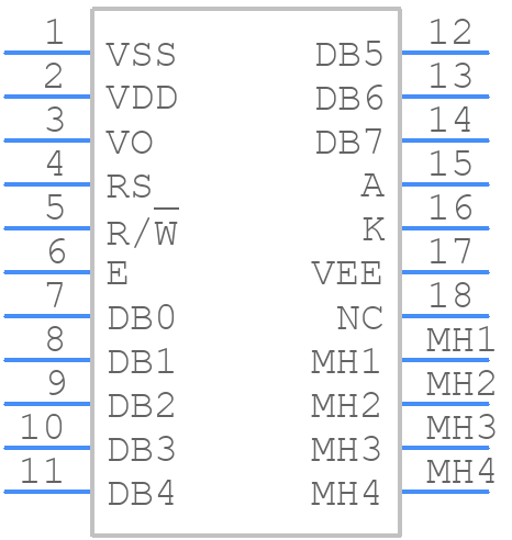 WH2004L - Winstar - PCB symbol