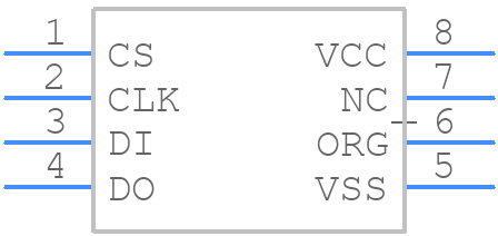 93LC46B-I/MS - Microchip - PCB symbol