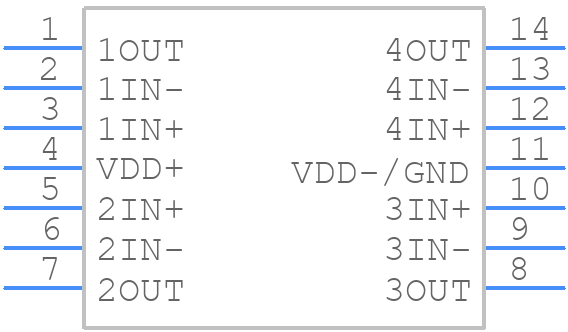 TLC2254AQDR - Texas Instruments - PCB symbol