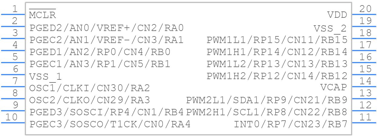 dsPIC33FJ12MC201-I/SS - Microchip - PCB symbol