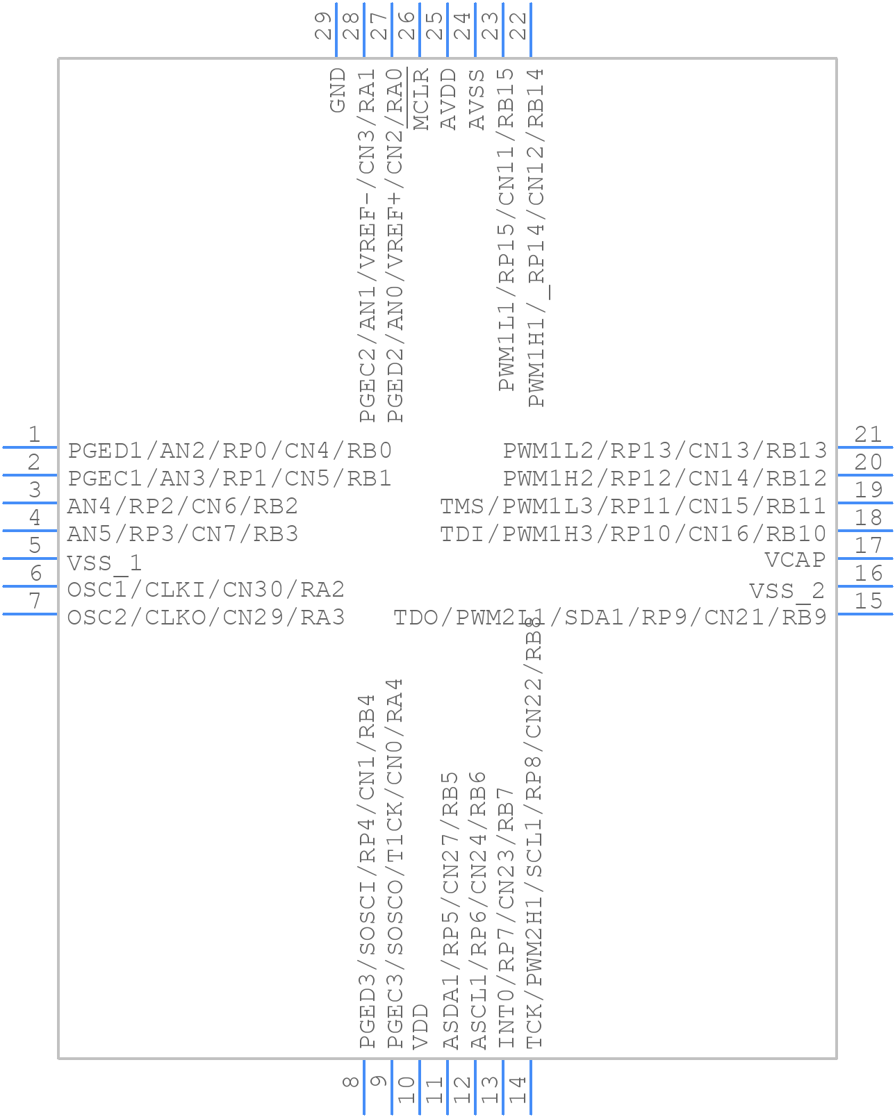 dsPIC33FJ12MC202-I/ML - Microchip - PCB symbol