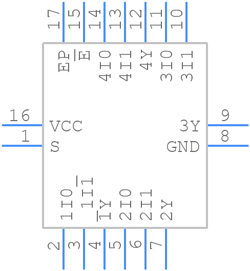 74HCT157BQ-Q100,11 - Nexperia - PCB symbol