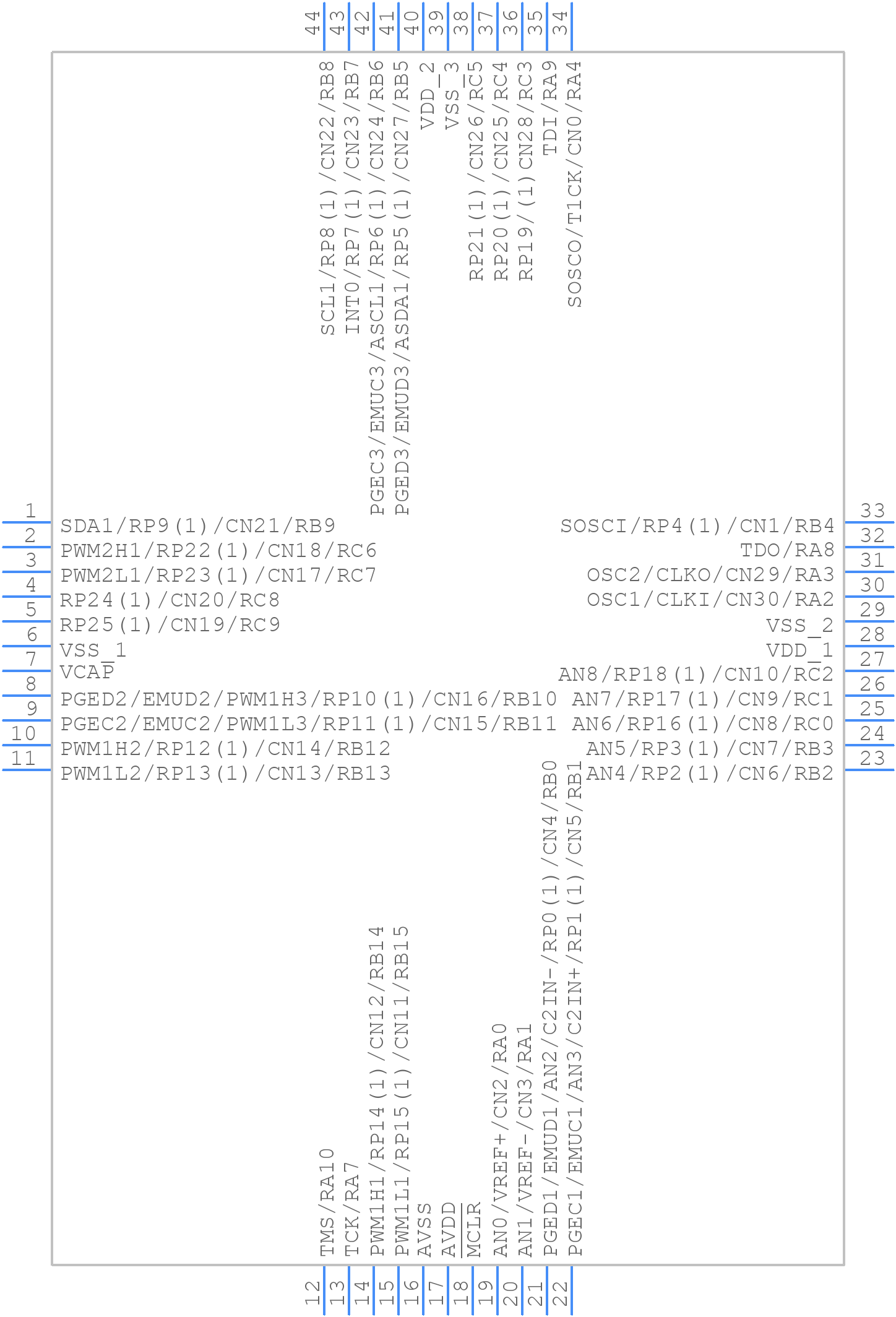 DSPIC33FJ32MC204-I/PT - Microchip - PCB symbol