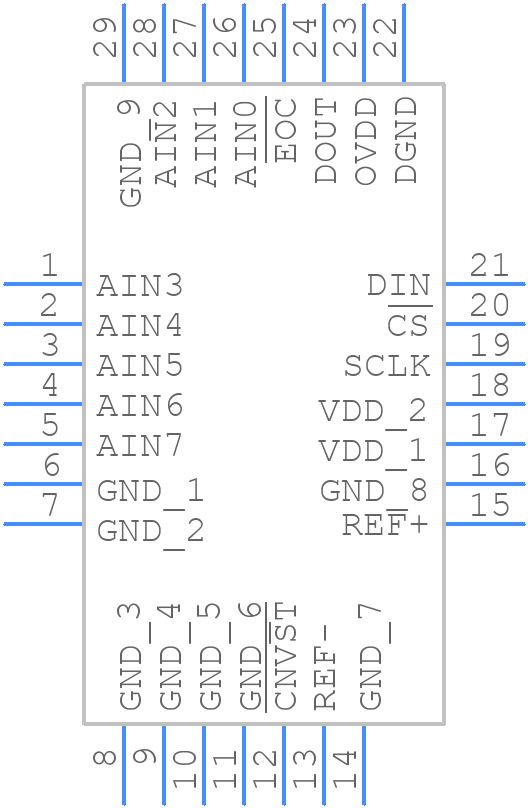 MAX11142ATI+ - Analog Devices - PCB symbol