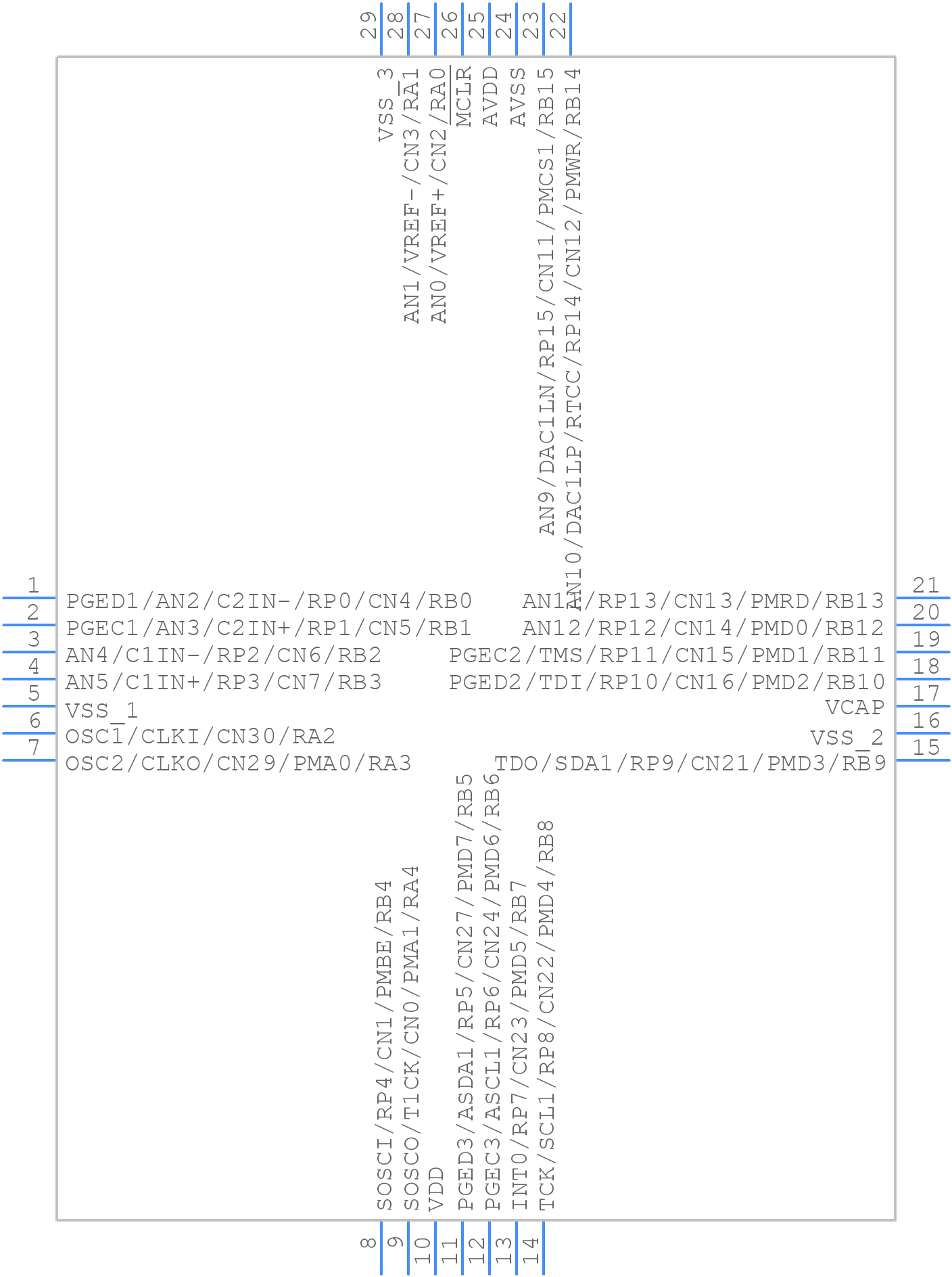 dsPIC33FJ64GP202-I/MM - Microchip - PCB symbol