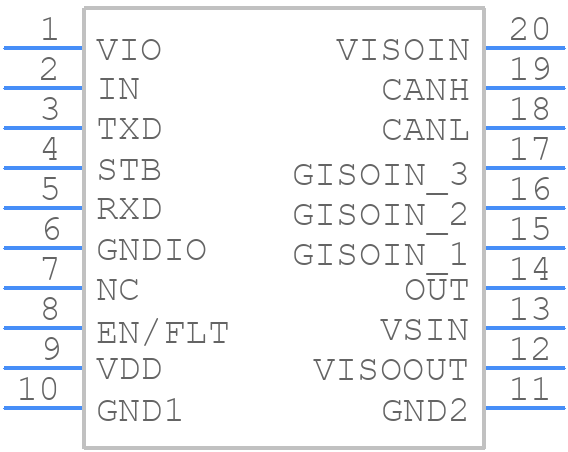 ISOW1044BDFMR - Texas Instruments - PCB symbol