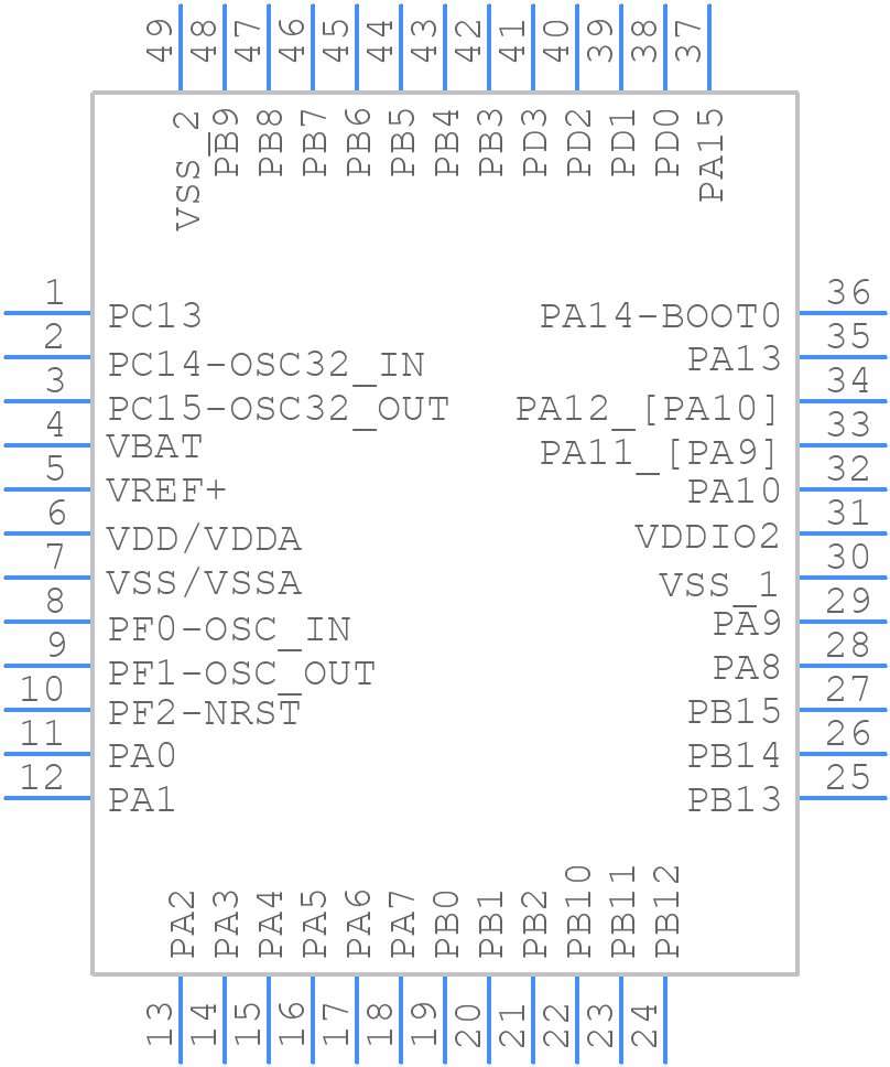 STM32G0B1CCU6N - STMicroelectronics - PCB symbol