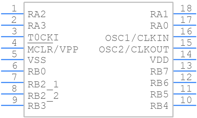 PIC16C54-RCE/P - Microchip - PCB symbol