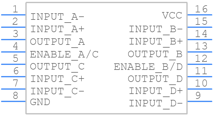 DS34C86TN - Texas Instruments - PCB symbol