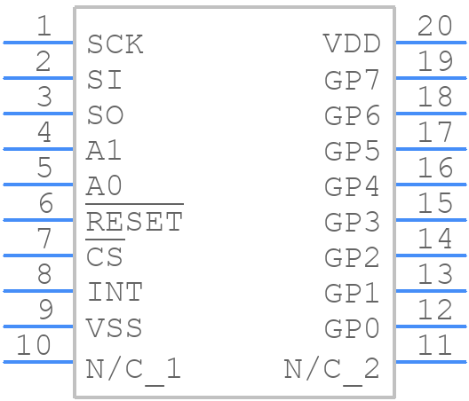 MCP23S08-E/SS - Microchip - PCB symbol