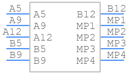 USB4135-GF-A - GCT (GLOBAL CONNECTOR TECHNOLOGY) - PCB symbol