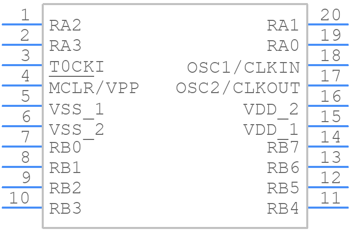 PIC16LC54C-04/SS - Microchip - PCB symbol