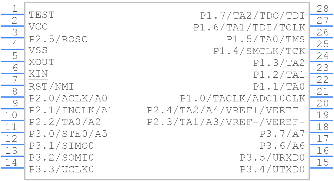 MSP430F1222IDWR - Texas Instruments - PCB symbol
