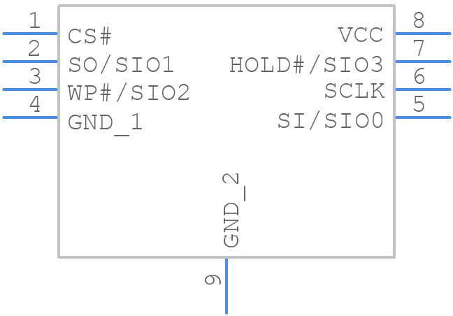 MX25V1635FZNQ - Macronix - PCB symbol