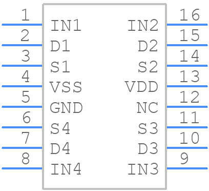 ADG1211YRUZ-REEL7 - Analog Devices - PCB symbol