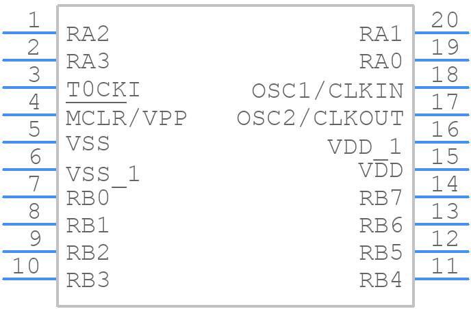 PIC16C54C-04/SS - Microchip - PCB symbol