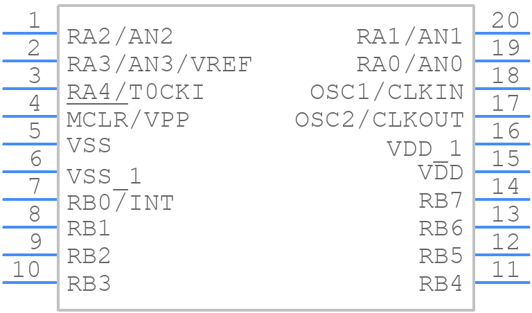 PIC16C710-20I/SS - Microchip - PCB symbol