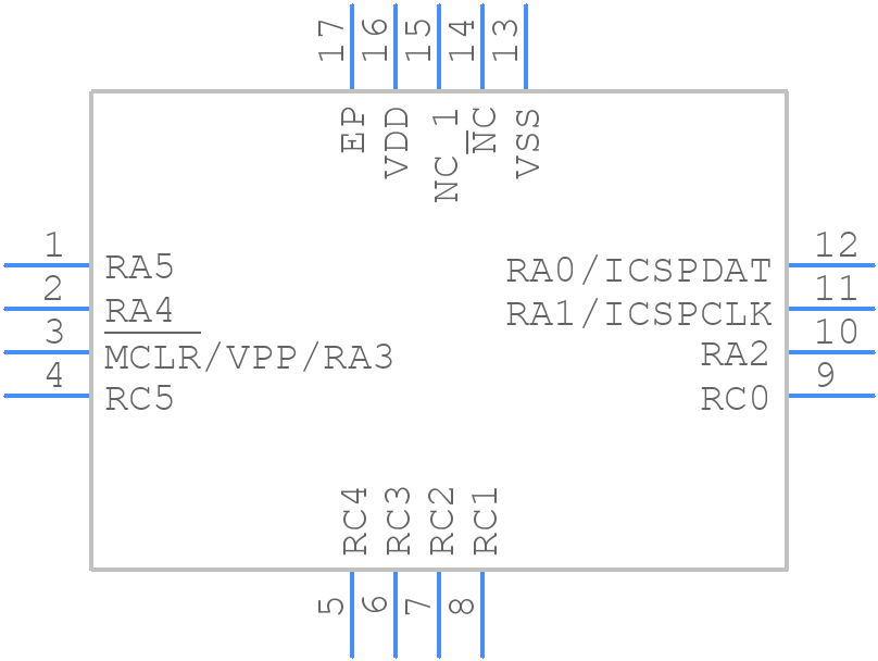 PIC16F1823-E/ML - Microchip - PCB symbol