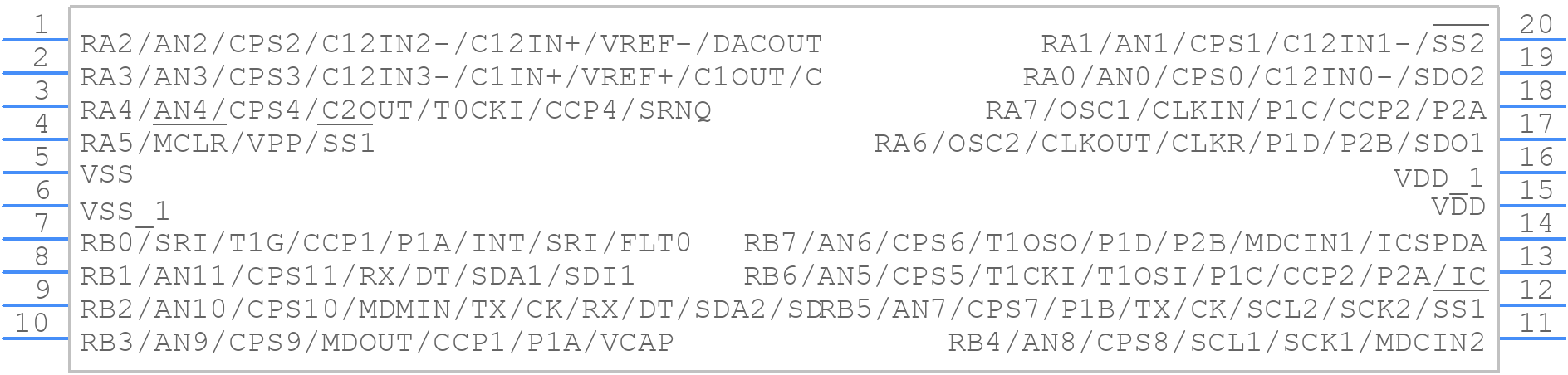 PIC16F1826-I/SS - Microchip - PCB symbol
