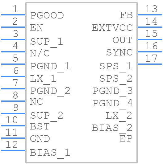 MAX25262AFOF/VY+T - Analog Devices - PCB symbol
