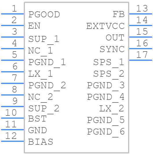 MAX25263AFOC/VY+T - Analog Devices - PCB symbol