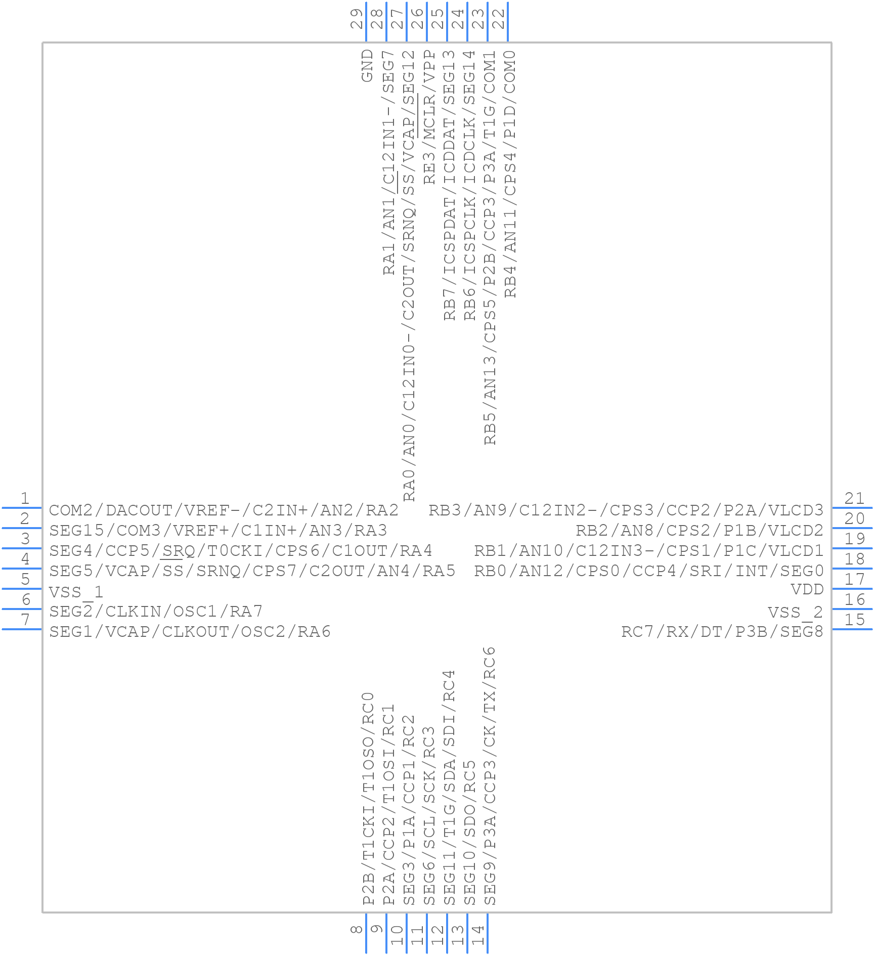 PIC16F1936-I/ML - Microchip - PCB symbol