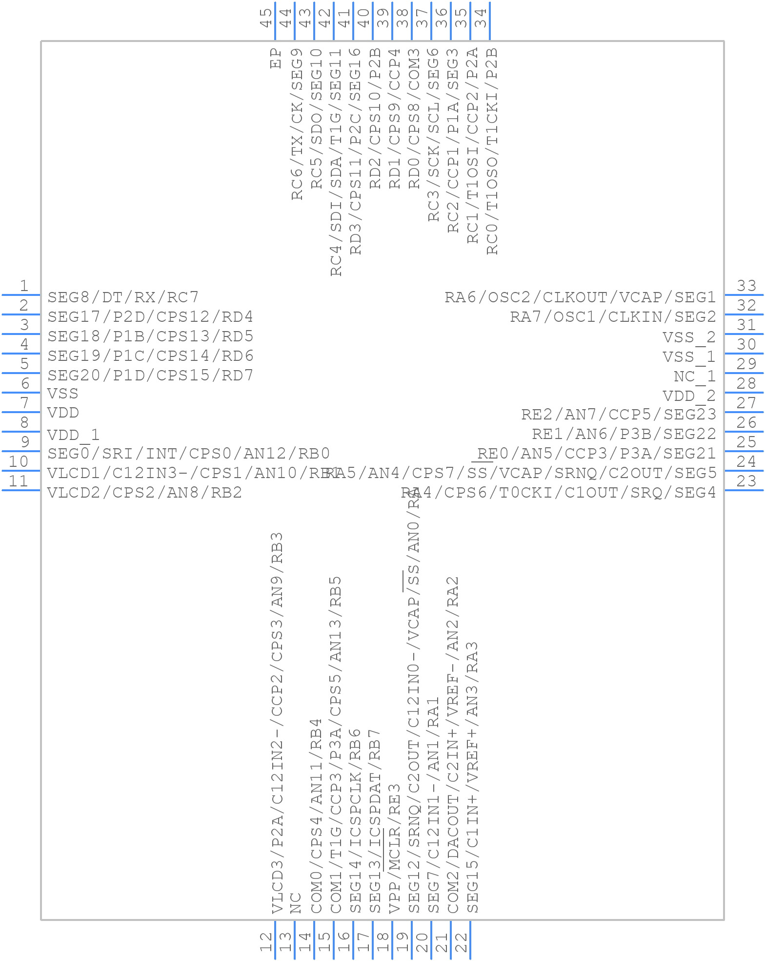PIC16F1937-I/ML - Microchip - PCB symbol