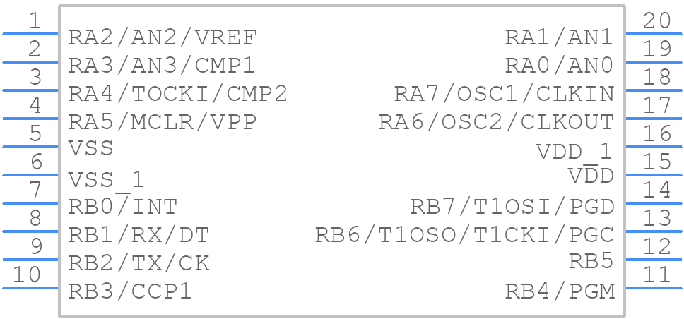 PIC16F628-04/SS - Microchip - PCB symbol
