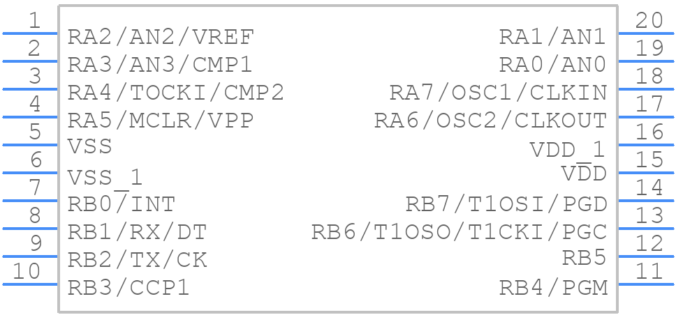 PIC16F628-04I/SS - Microchip - PCB symbol