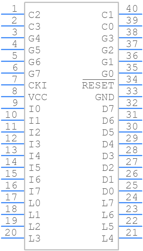 COP87L88EGN-XE/NOPB - Texas Instruments - PCB symbol