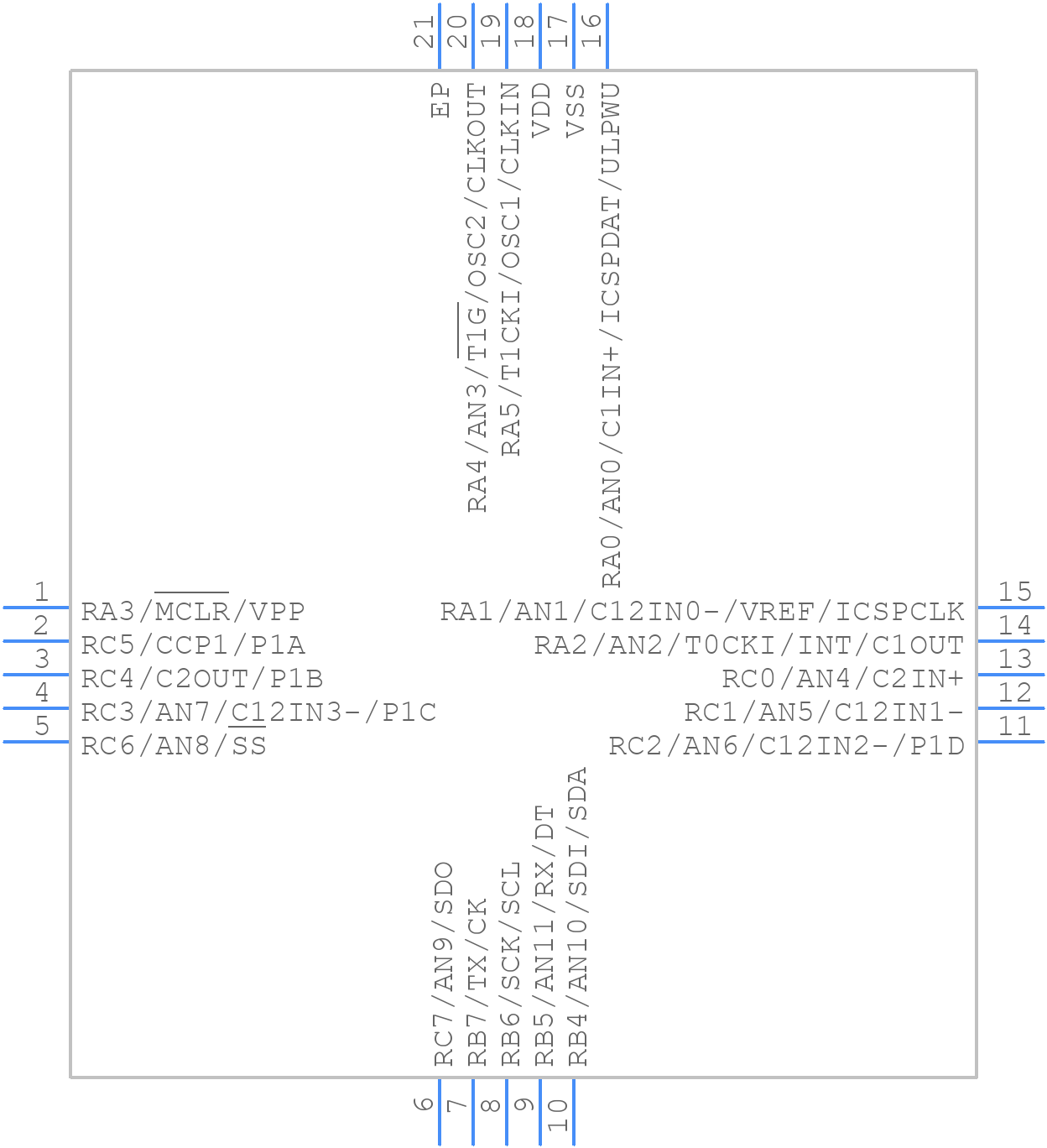 PIC16F689-I/ML - Microchip - PCB symbol