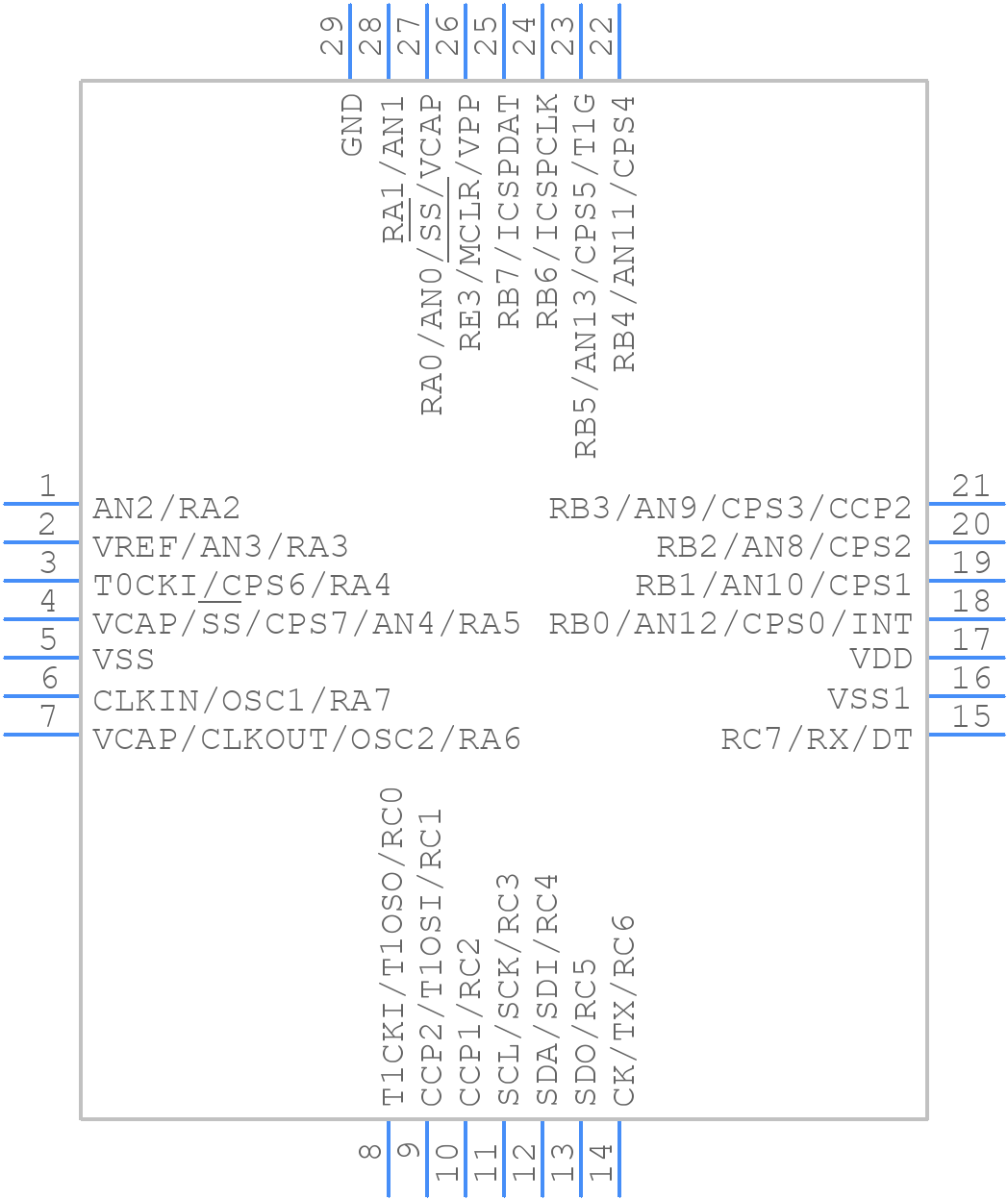 PIC16F722-I/ML - Microchip - PCB symbol