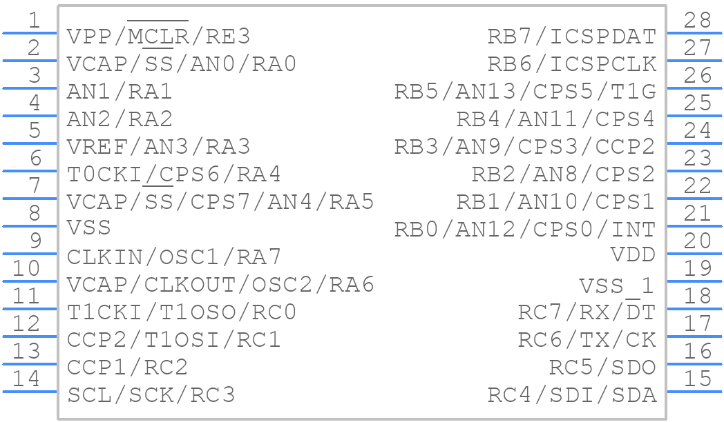 PIC16F726-I/SS - Microchip - PCB symbol