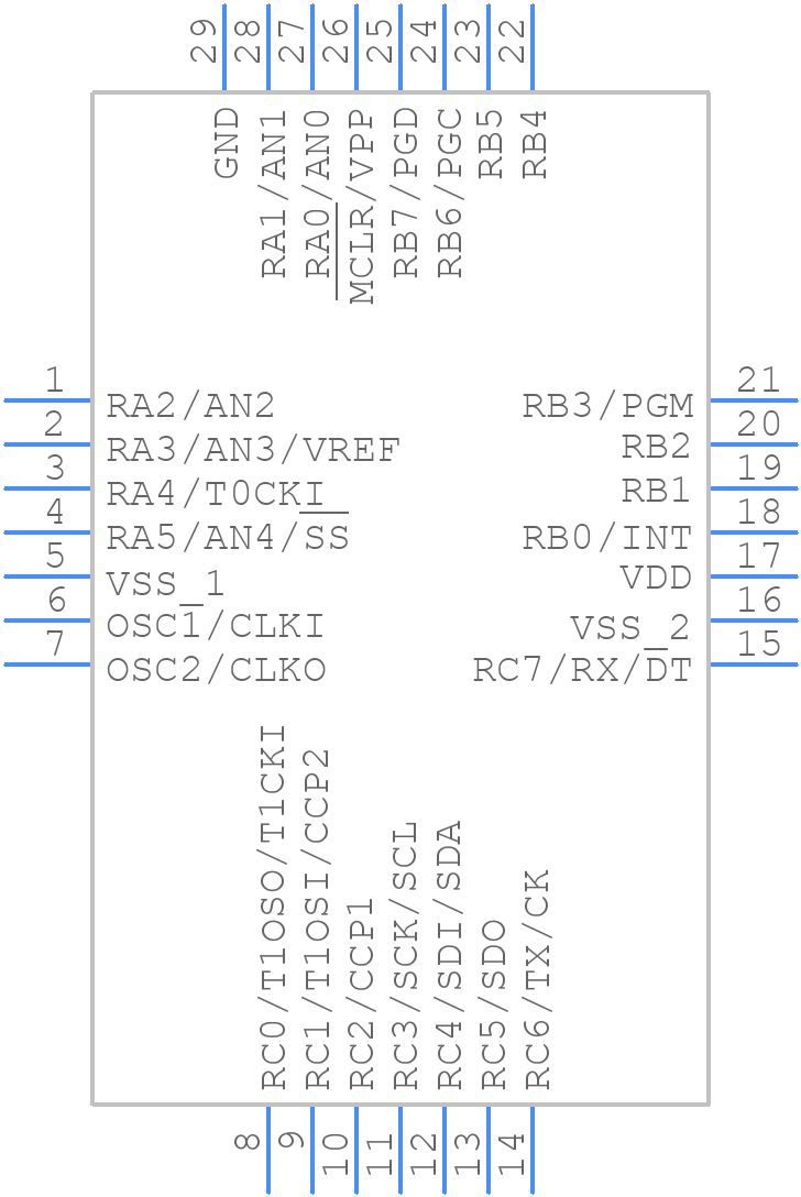 PIC16F73-I/ML - Microchip - PCB symbol