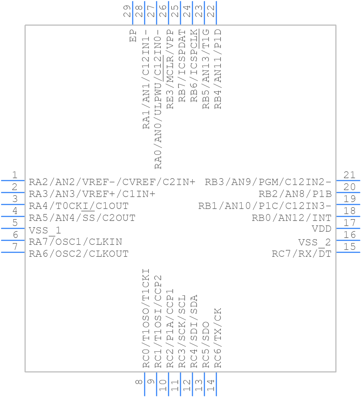 PIC16F882-I/ML - Microchip - PCB symbol