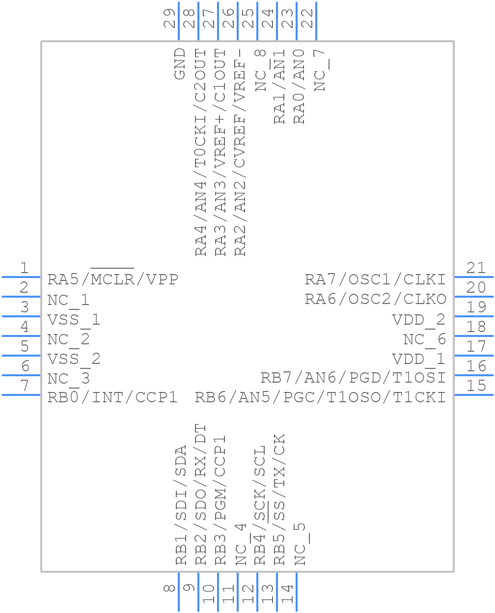 PIC16F88-I/ML - Microchip - PCB symbol