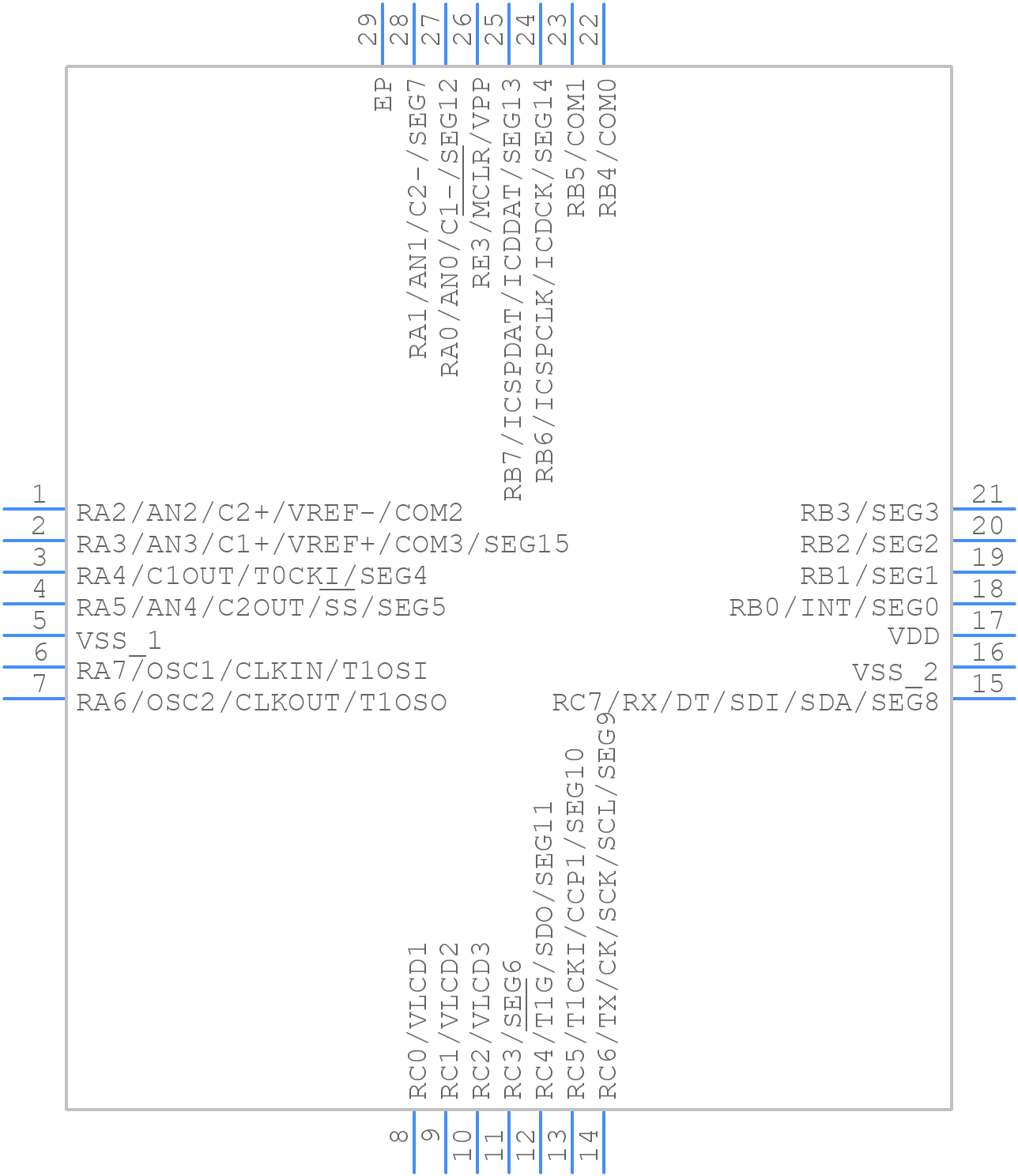 PIC16F916-I/ML - Microchip - PCB symbol