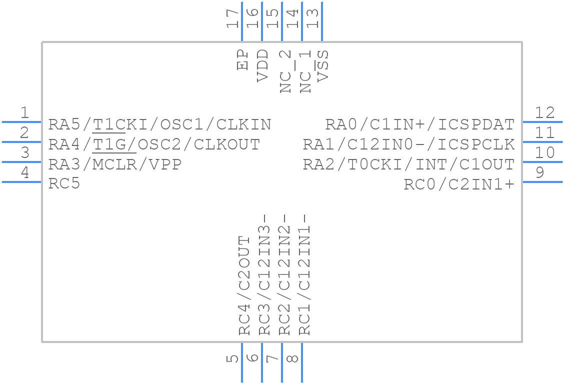 PIC16HV610-I/ML - Microchip - PCB symbol
